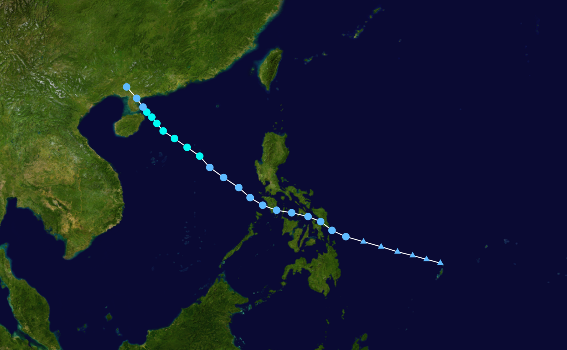 2006年第2號熱帶風暴“傑拉華”路徑圖