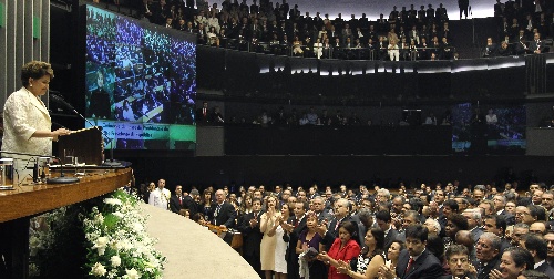巴西總統羅塞夫在巴西利亞眾議院就職