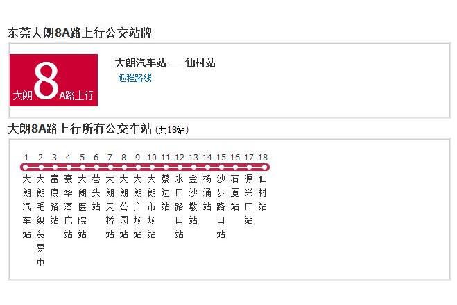 大朗公交8A路 大朗公交8A路