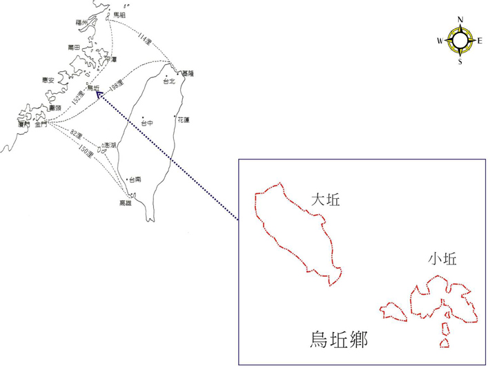 圖1：烏丘鄉地理位置詳圖