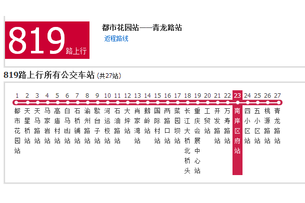 重慶公交819路 重慶公交819路