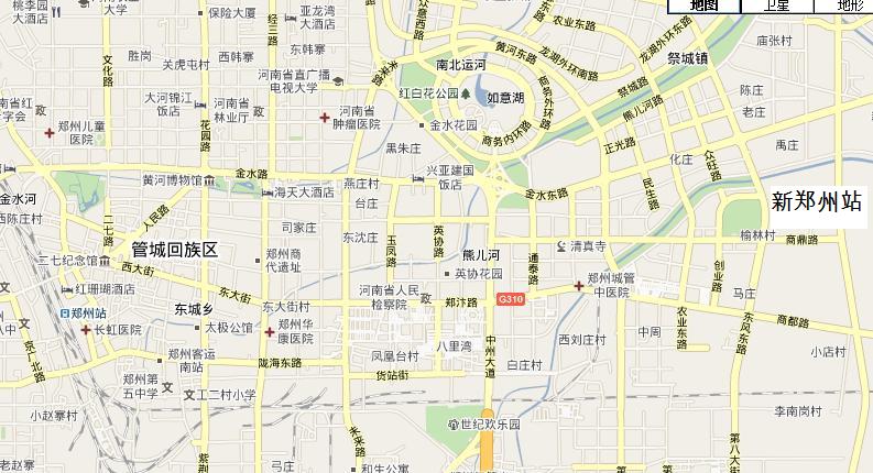 新鄭州站地圖位置