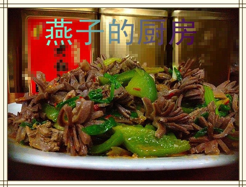 菜椒炒鴨什 菜椒炒鴨什