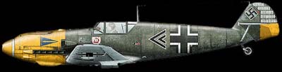 維克的座機（時任JG2聯隊隊長），Bf109E
