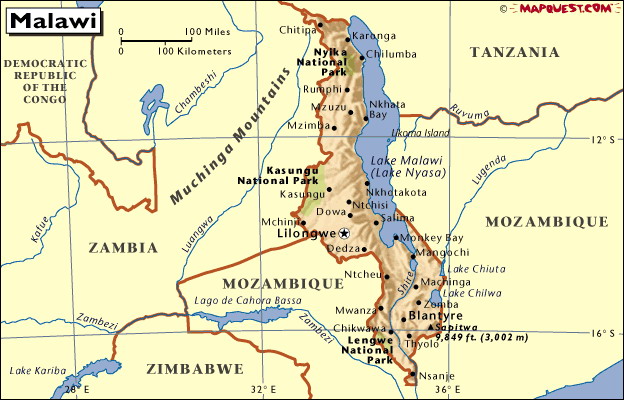 馬拉威湖國家公園地理位置