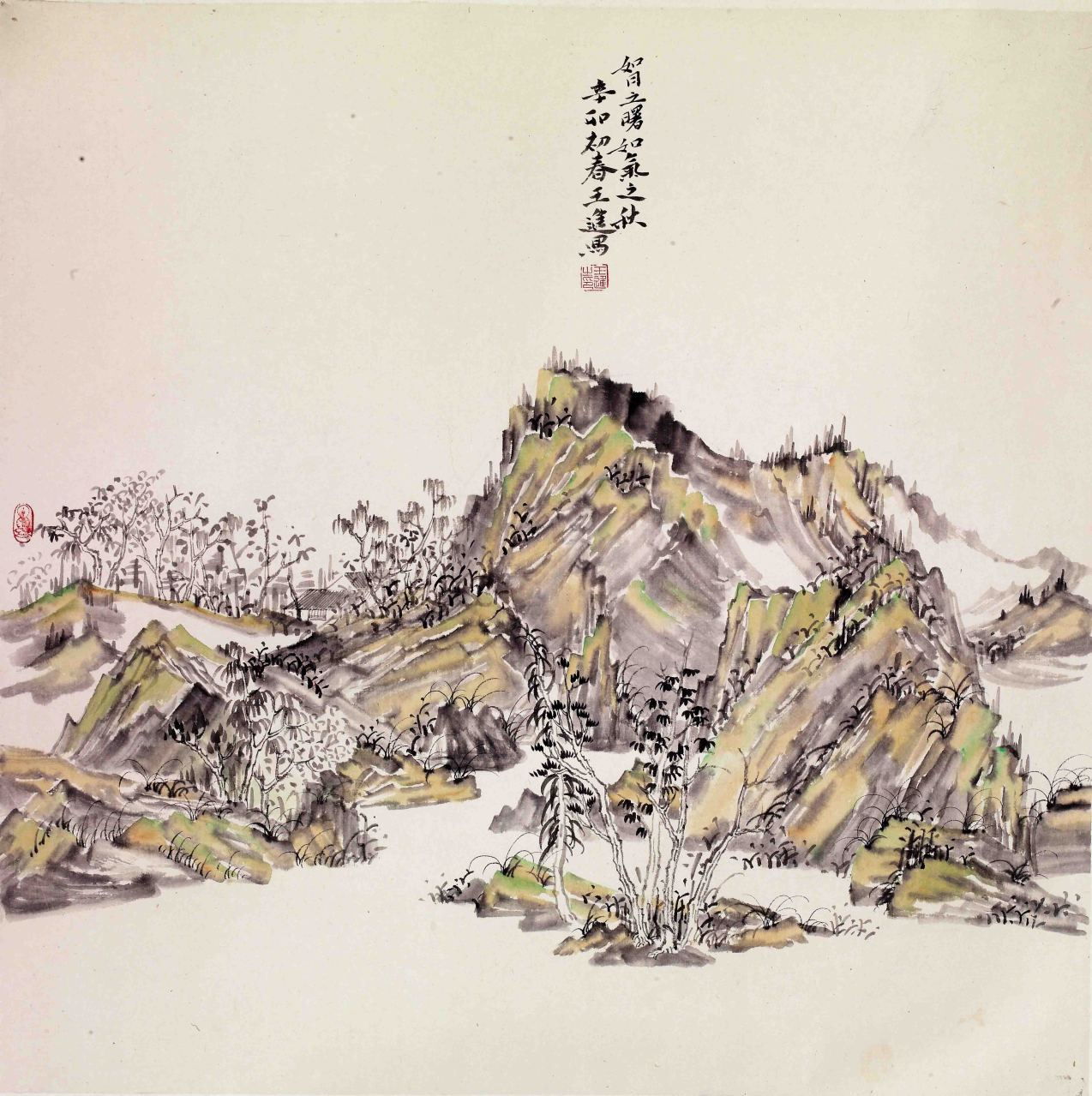 王進 山水有清音，紙本水墨，66×66
