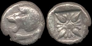 古希臘錢幣上的歐洲獅形像