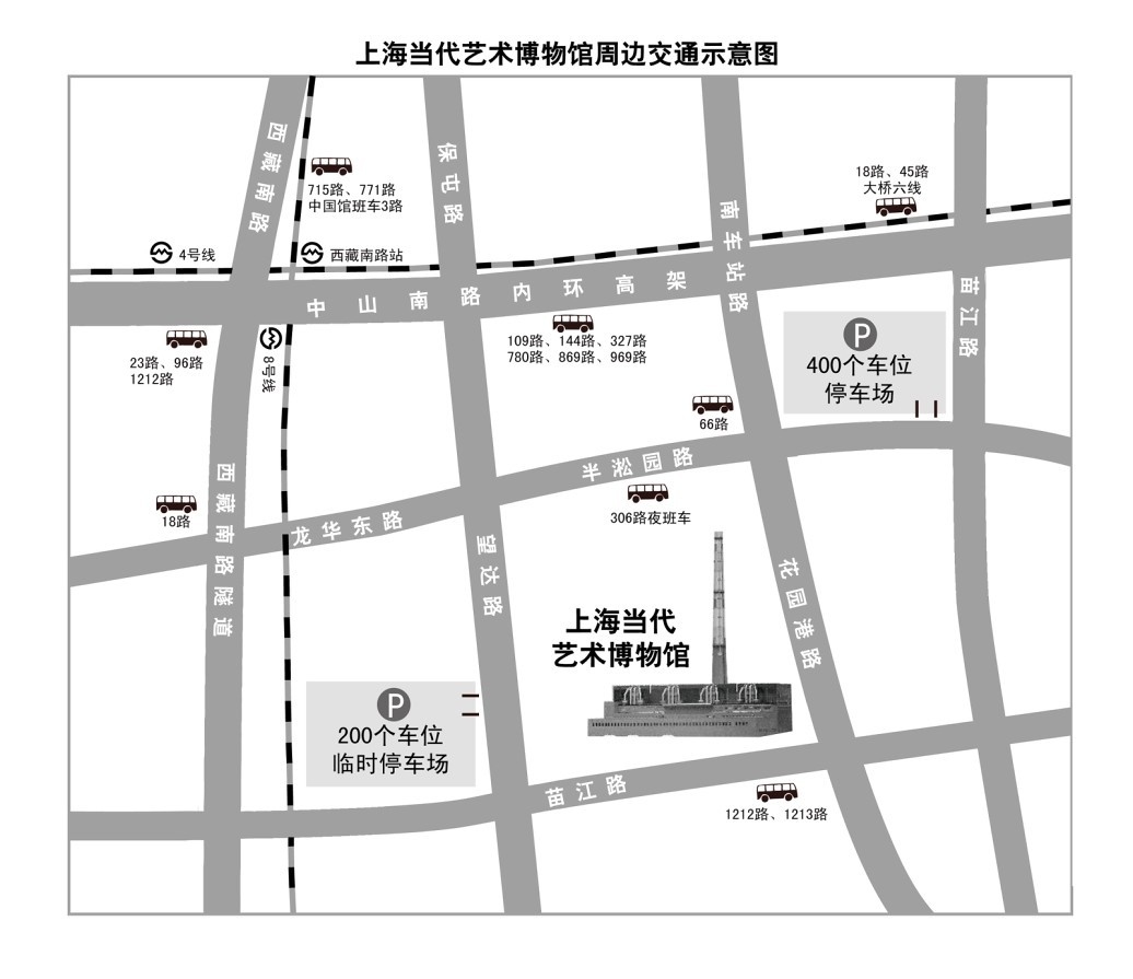 上海當代藝術博物館周邊交通示意圖