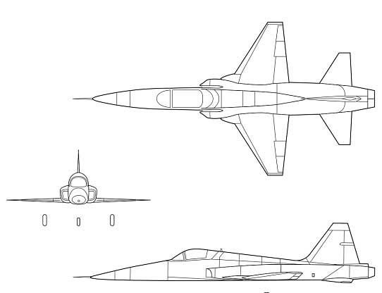 F-5A 三面圖
