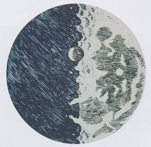 伽利略繪製的月面圖