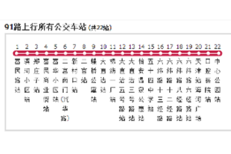 天津公交91路 天津公交91路