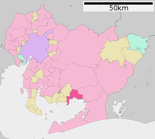 蒲郡市在日本愛知縣的位置