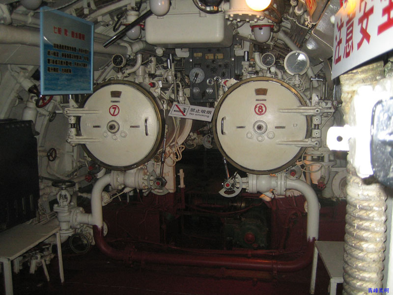 033潛艇艇尾艙的兩具533毫米魚雷發射管。
