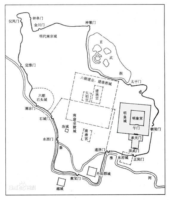 南京各個皇宮分布地點