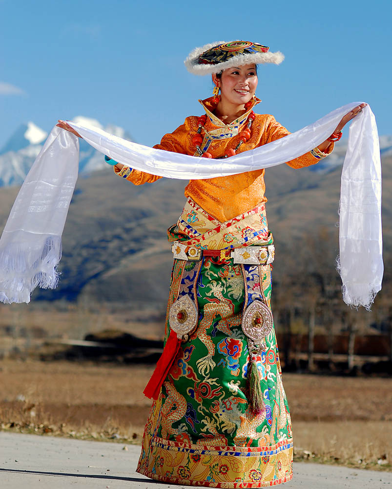 西藏白色哈達