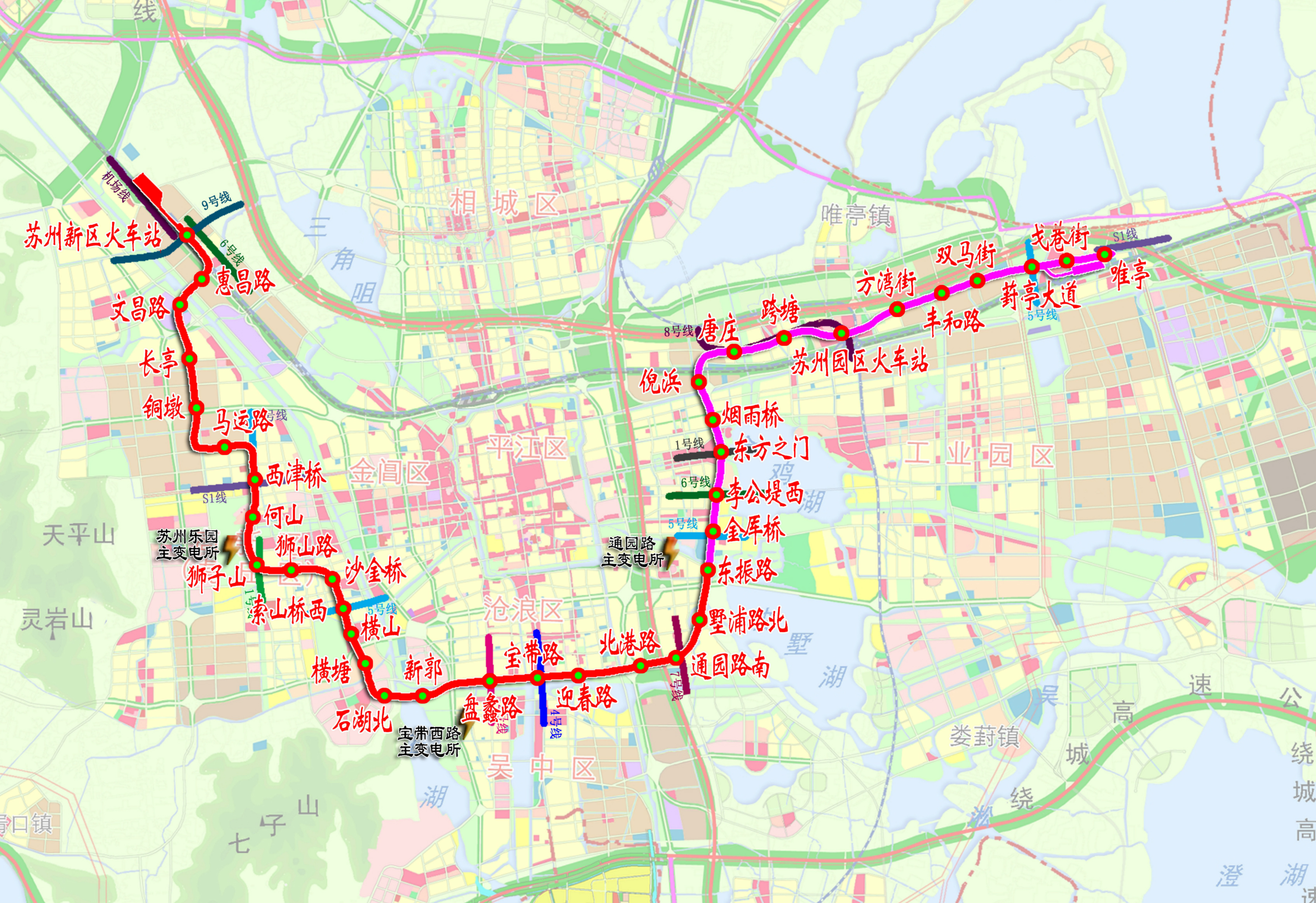 蘇州軌道交通3號線線路圖