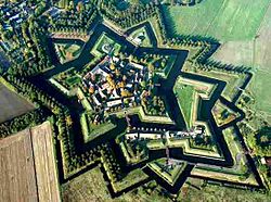 1750年Bourtange要塞，位於荷蘭格羅寧根省