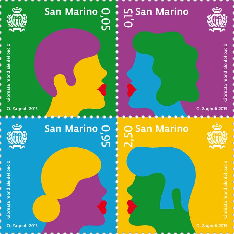 國際接吻日(聖馬利諾發行郵票)