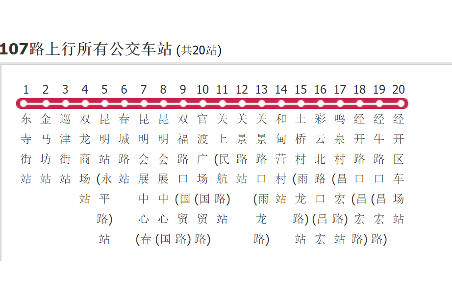 昆明公交107路 昆明公交107路