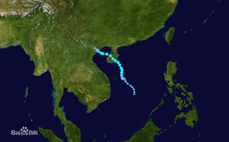 颱風“鯨魚”路徑