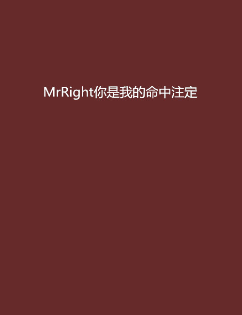 MrRight你是我的命中注定