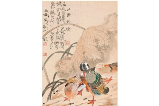 夕照荷塘