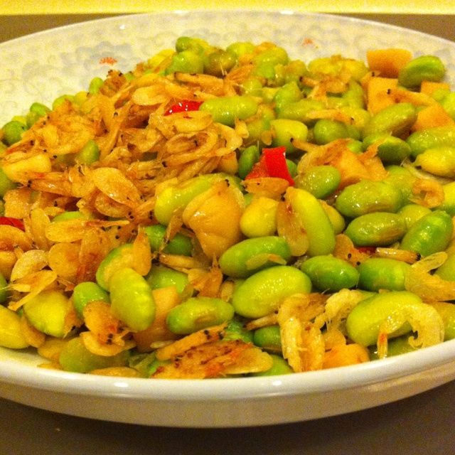毛豆炒蝦皮 毛豆炒蝦皮