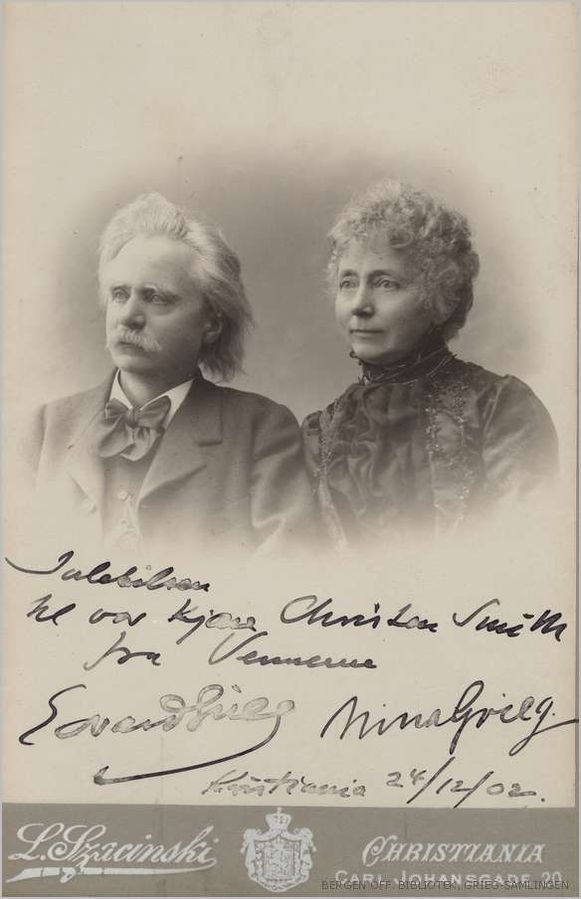 1899年，56歲的格里格與44歲的妻子Nina Grieg（女高音歌手）