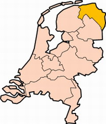 格羅寧根省在荷蘭的位置