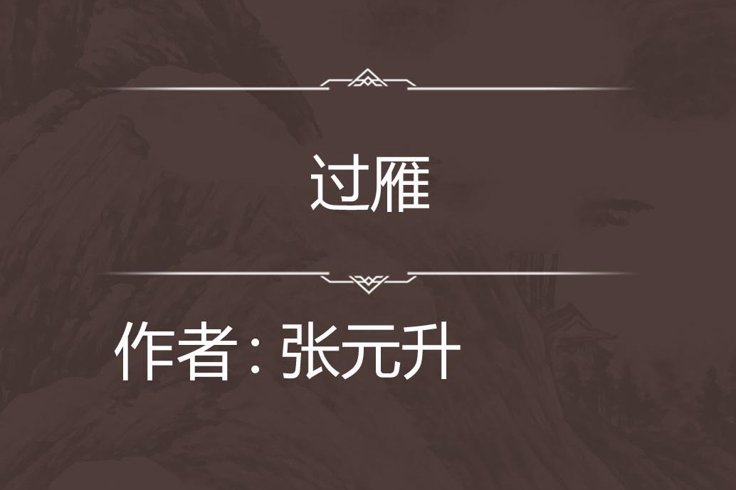 過雁 過雁