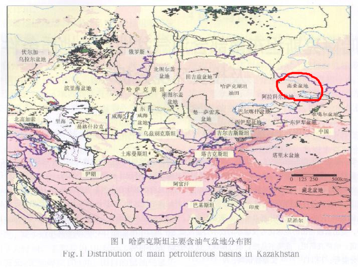 齋桑湖盆地（圖中紅圈處）