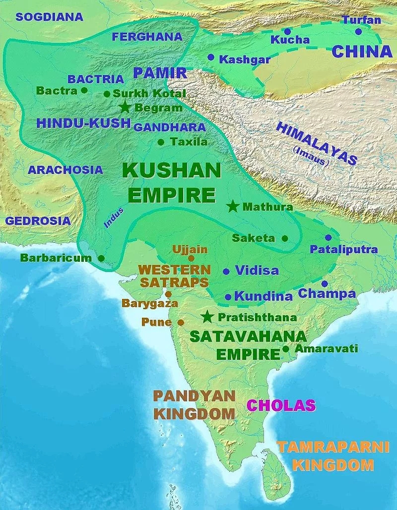 于闐在公元1-2世紀 成為貴霜與漢朝的勢力交匯點