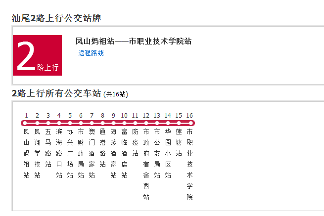 汕尾公交2路 汕尾公交2路