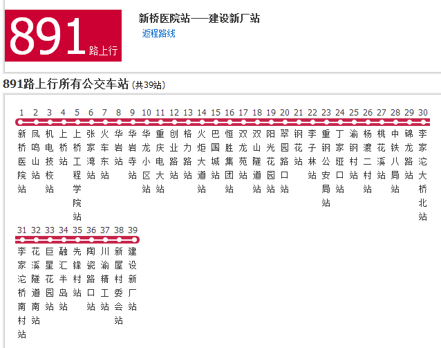 重慶公交891路 重慶公交891路