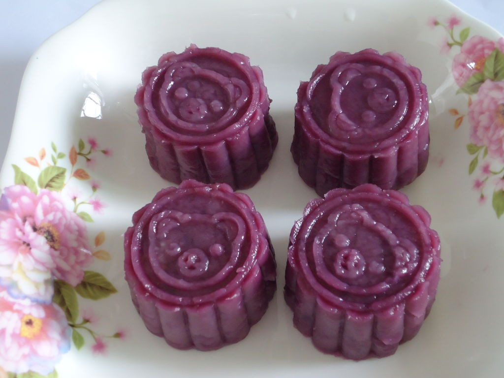 花色紫薯冰皮月餅