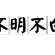 不明不白 不明不白