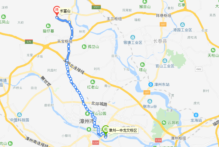 漳州公交4路長富山專線路線圖