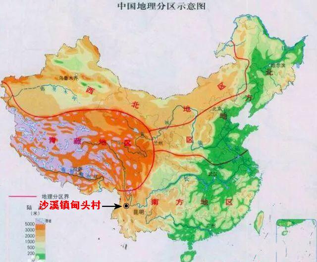 沙溪鎮甸頭村在中國地圖上的位置