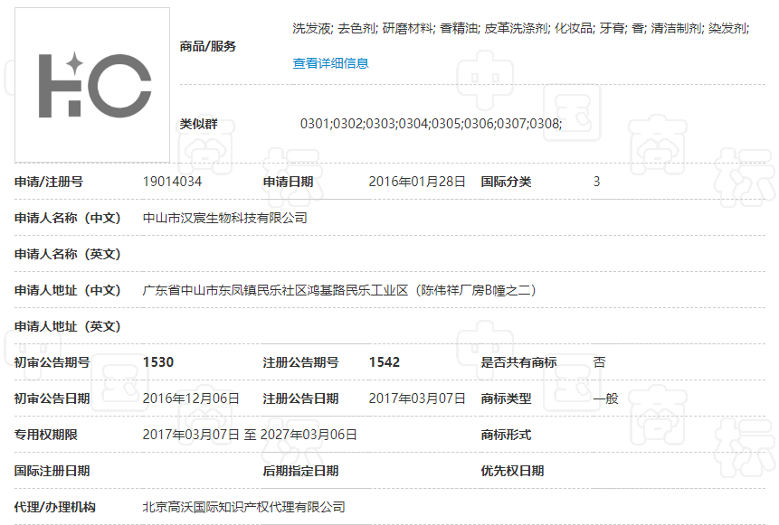 HC(商標) HC(商標)