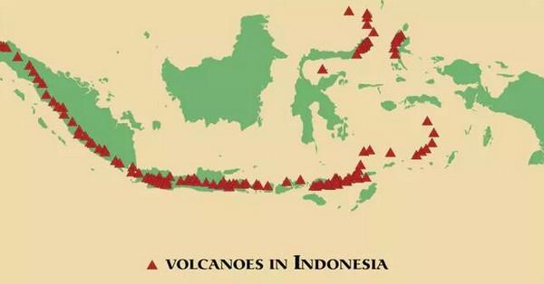 印尼129座火山分布圖