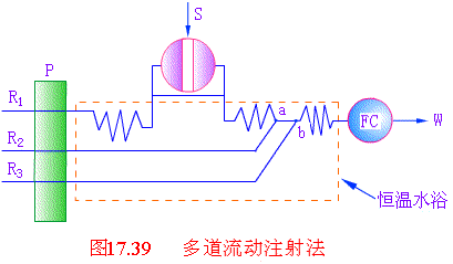 圖17.39多道流動注射分析法