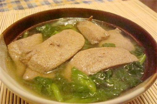 黃花菠菜豬肝湯