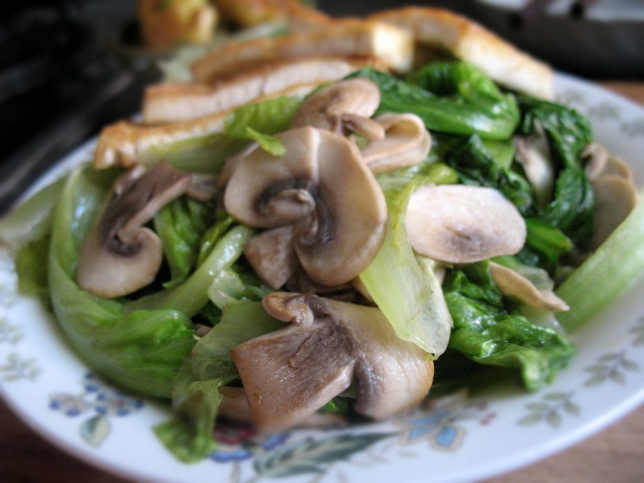 生菜炒蘑菇 生菜炒蘑菇