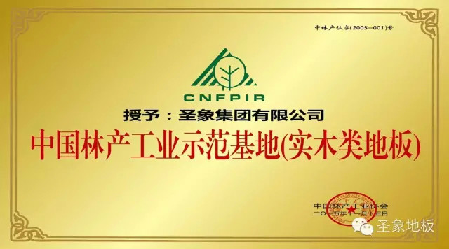 中國林產工業示範基地實木地板類獎牌