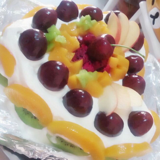 寸心形水果生日蛋糕