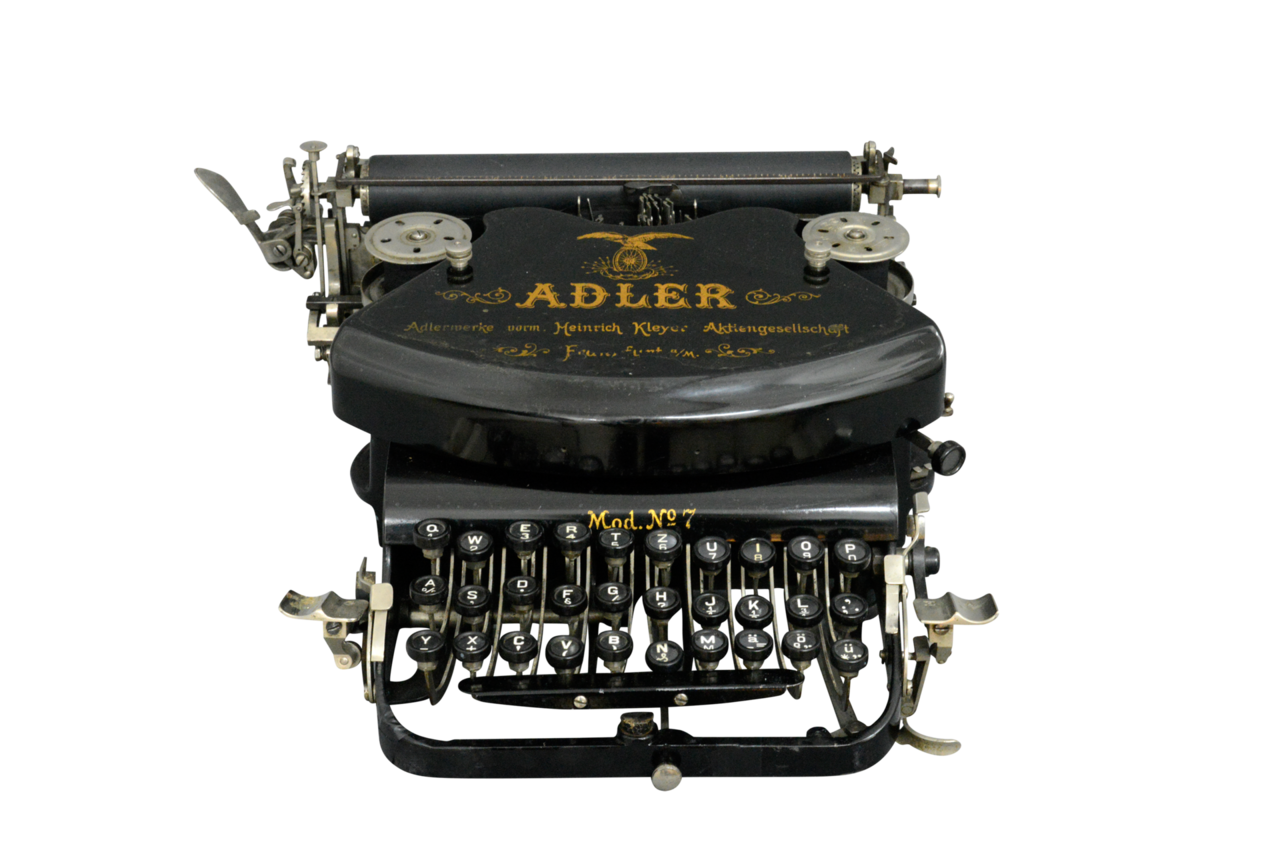 1908年德國法蘭克福生產的阿德勒型台式打字機