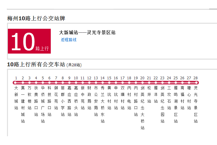 梅州公交10路 梅州公交10路