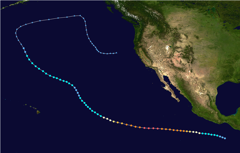 颶風吉列爾莫 路徑圖