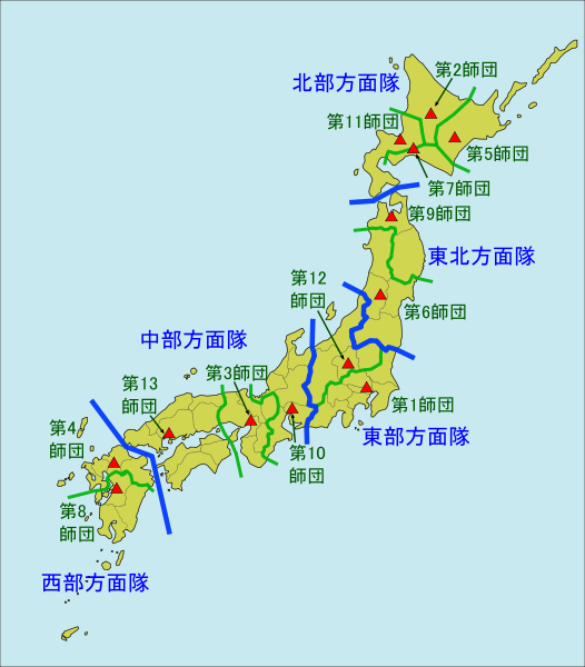 1962年日本13師團配置圖