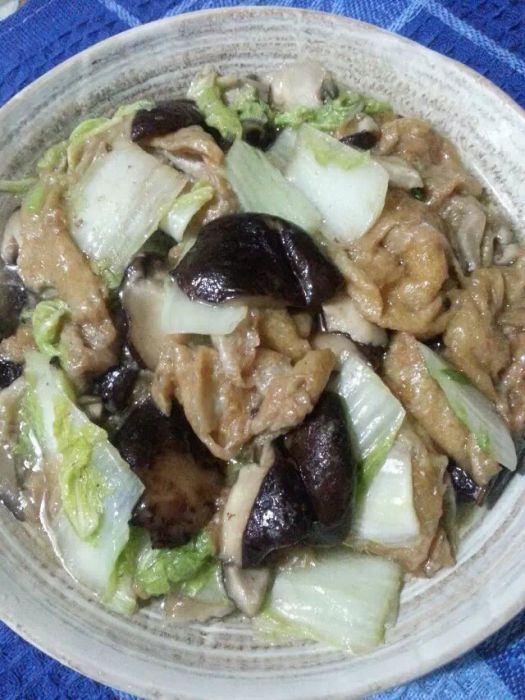 香菇麵筋炒素 香菇麵筋炒素
